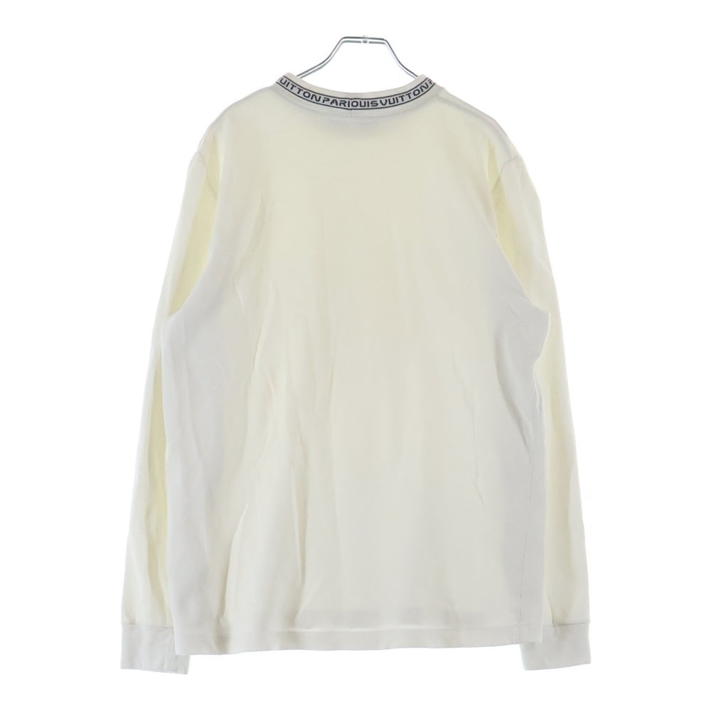 LOUIS VUITTON(ルイヴィトン) 19SS ネックロゴ コットン クルーネック 長袖Tシャツ カットソー ホワイト RM191M HUC HGY02W