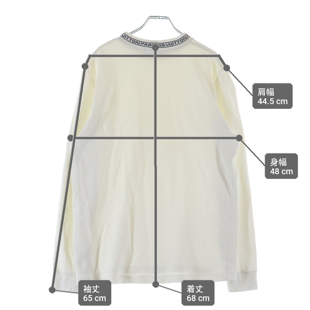 LOUIS VUITTON(ルイヴィトン) 19SS ネックロゴ コットン クルーネック 長袖Tシャツ カットソー ホワイト RM191M HUC HGY02W