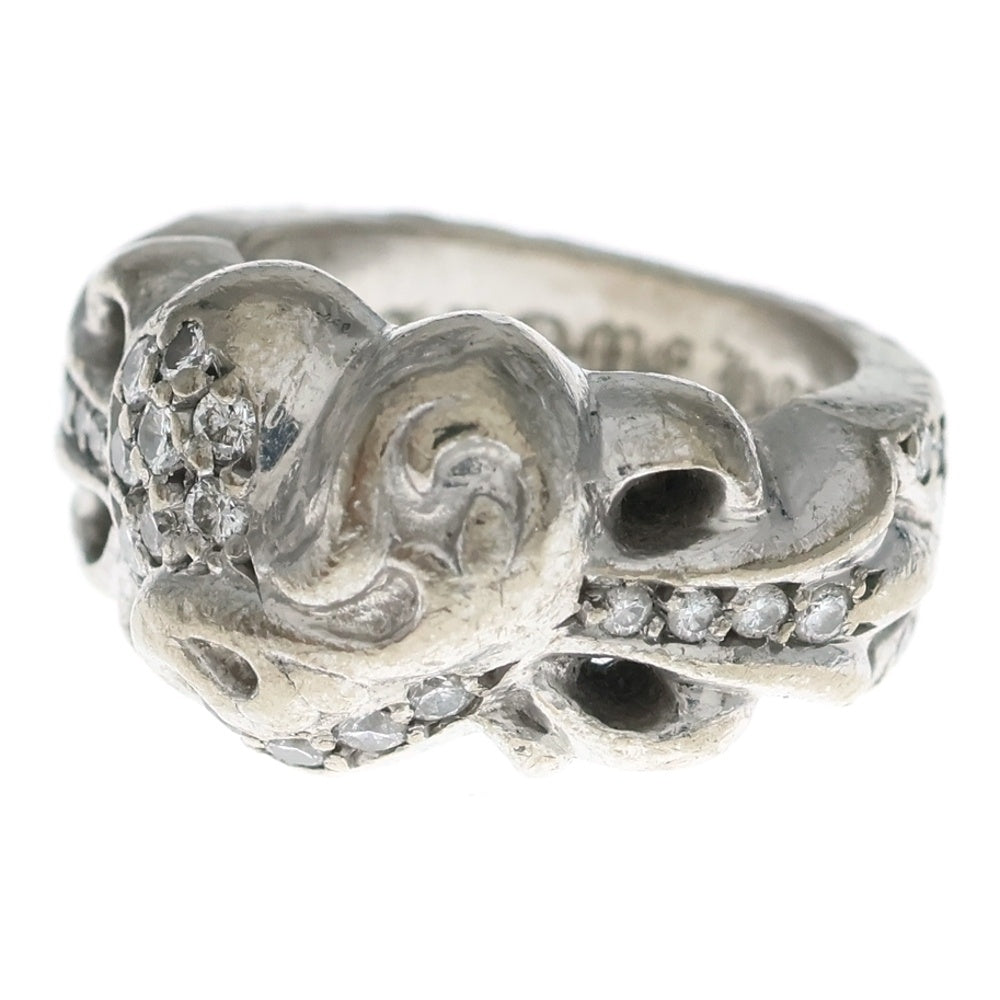 CHROME HEARTS(クロムハーツ) 18K FLRL CRS HRT P DIA フローラルハート PAVEダイヤ ホワイトゴールドリング 7号