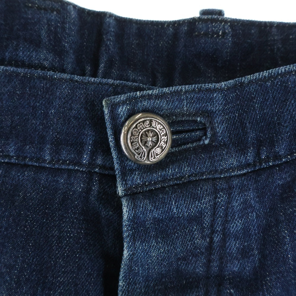 CHROME HEARTS(クロムハーツ) FLEURKNEE DNM PANTS フレアニー スクロールラベル デニムパンツ インディゴ