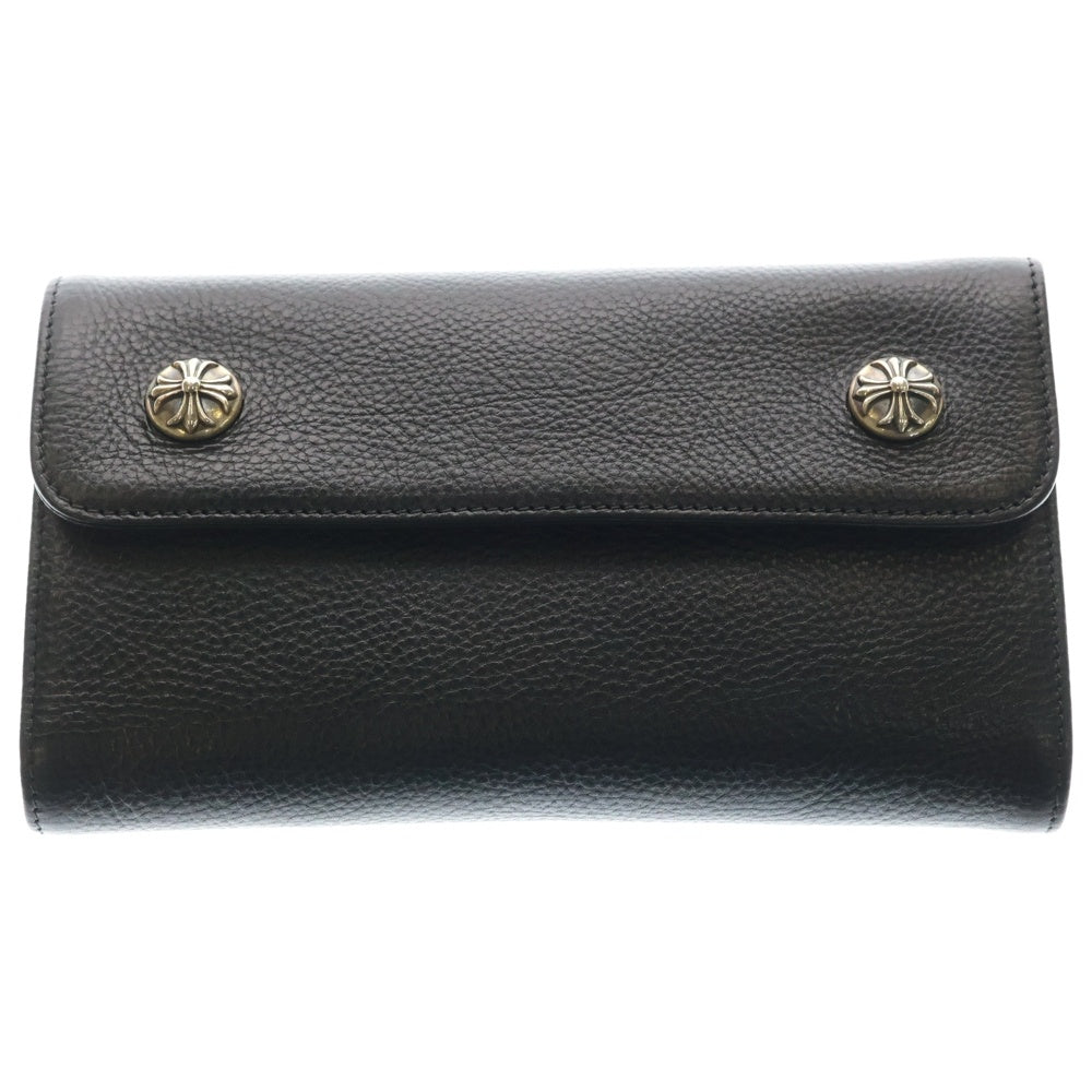 CHROME HEARTS(クロムハーツ) WAVE ウェーブ レザーウォレット 財布 ブラックBCA375