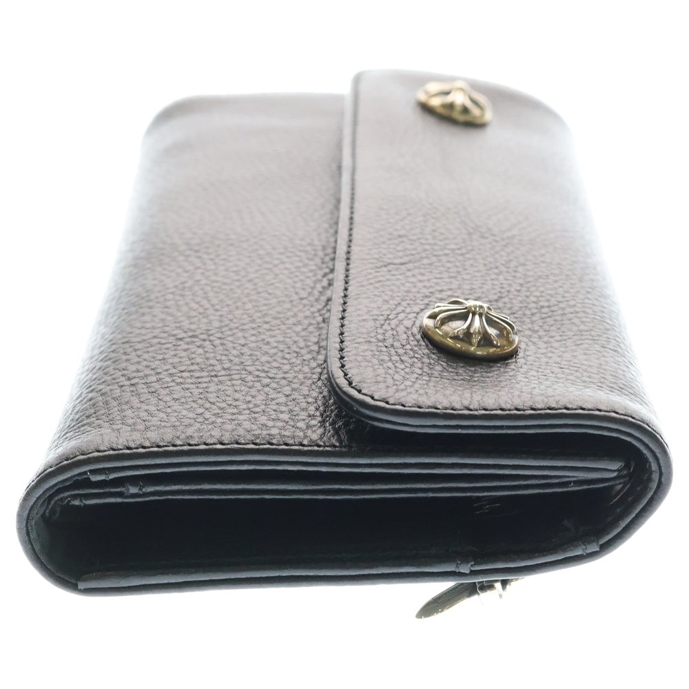 CHROME HEARTS(クロムハーツ) WAVE ウェーブ レザーウォレット 財布 ブラックBCA375