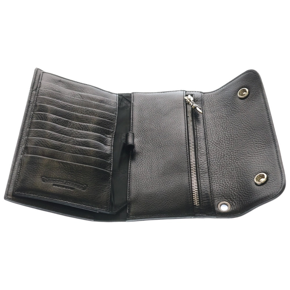 CHROME HEARTS(クロムハーツ) WAVE ウェーブ レザーウォレット 財布 ブラックBCA375