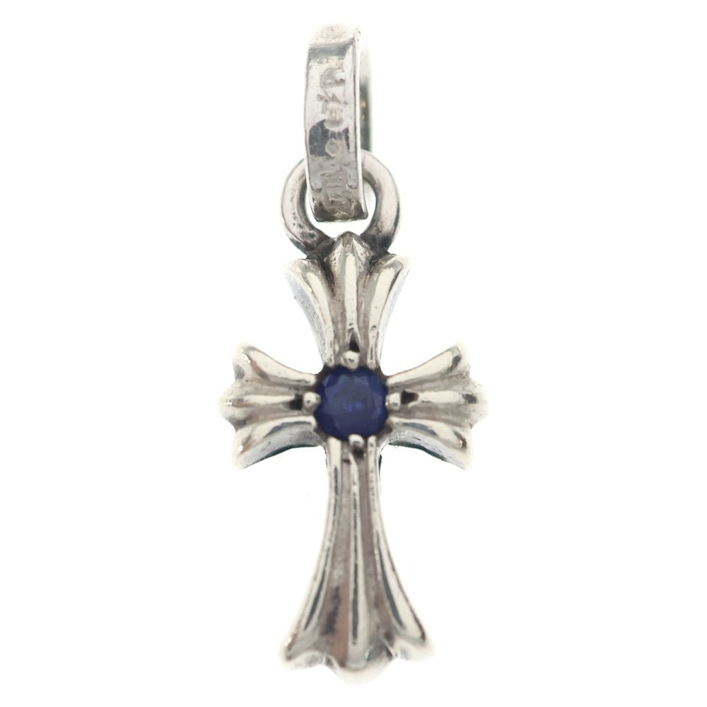 CHROME HEARTS(クロムハーツ) CRS BBYFAT SAP ベイビーファットクロス 両面1サファイア ペンダントトップ シルバー
