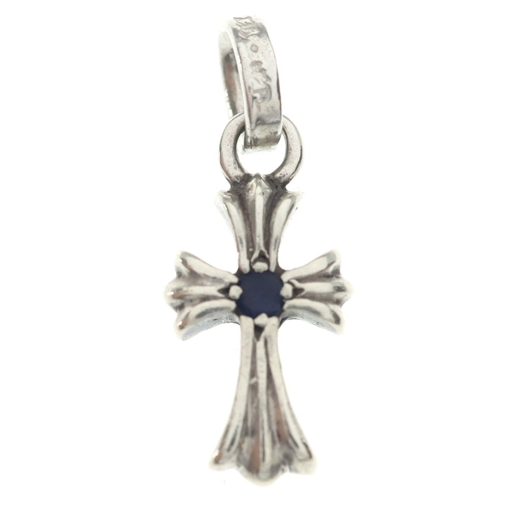 CHROME HEARTS(クロムハーツ) CRS BBYFAT SAP ベイビーファットクロス 両面1サファイア ペンダントトップ シルバー