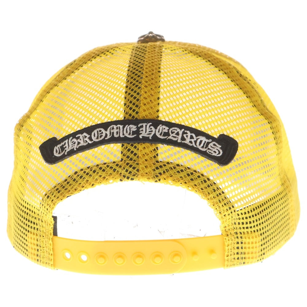 CHROME HEARTS(クロムハーツ) TRUCKER CAP トラッカーキャップ 英字プリントクロスボール メッシュキャップ イエロー