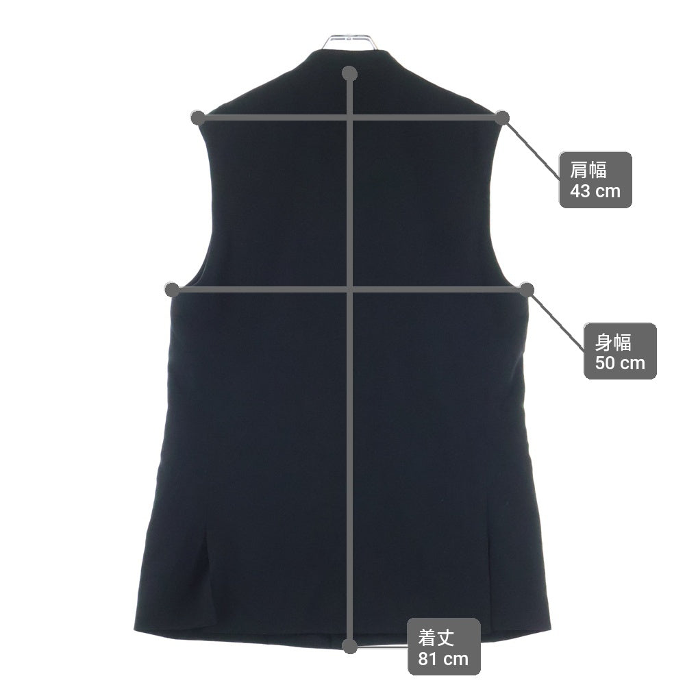 Yohji Yamamoto POUR HOMME(ヨウジヤマモト プールオム) Wool Gabardine Stand Collar Vest ウールジレベスト ブラック HP-V06-100
