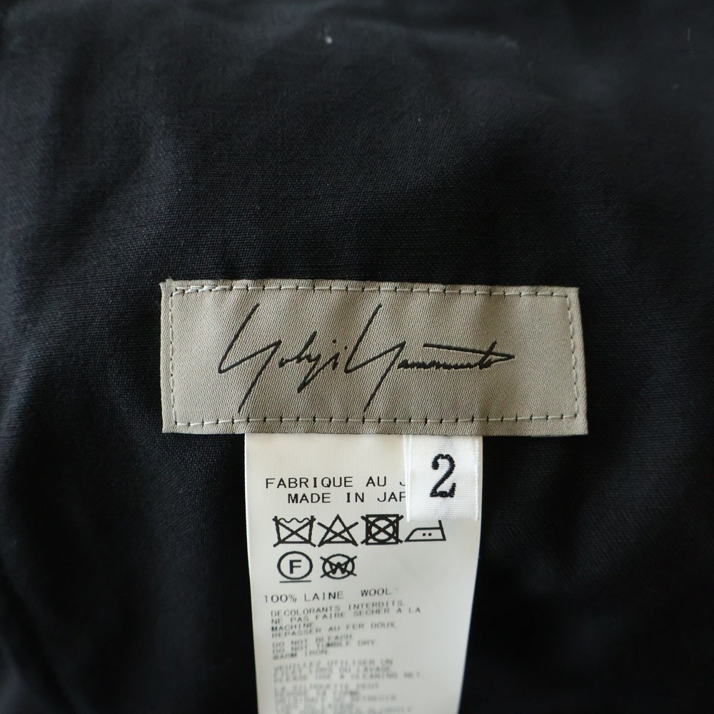 Yohji Yamamoto(ヨウジヤマモト) フロントボタン ワイドスラックス ブラック FO-P11-100