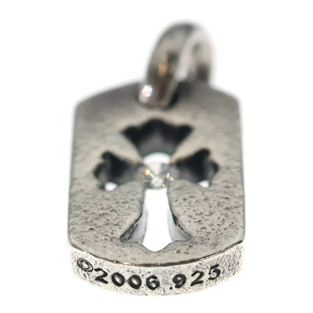CHROME HEARTS(クロムハーツ) DT TNY CO CRS 1DIA タイニーカットアウトクロスドッグタグ 1ダイヤ チャーム ネックレストップ シルバー BCA410