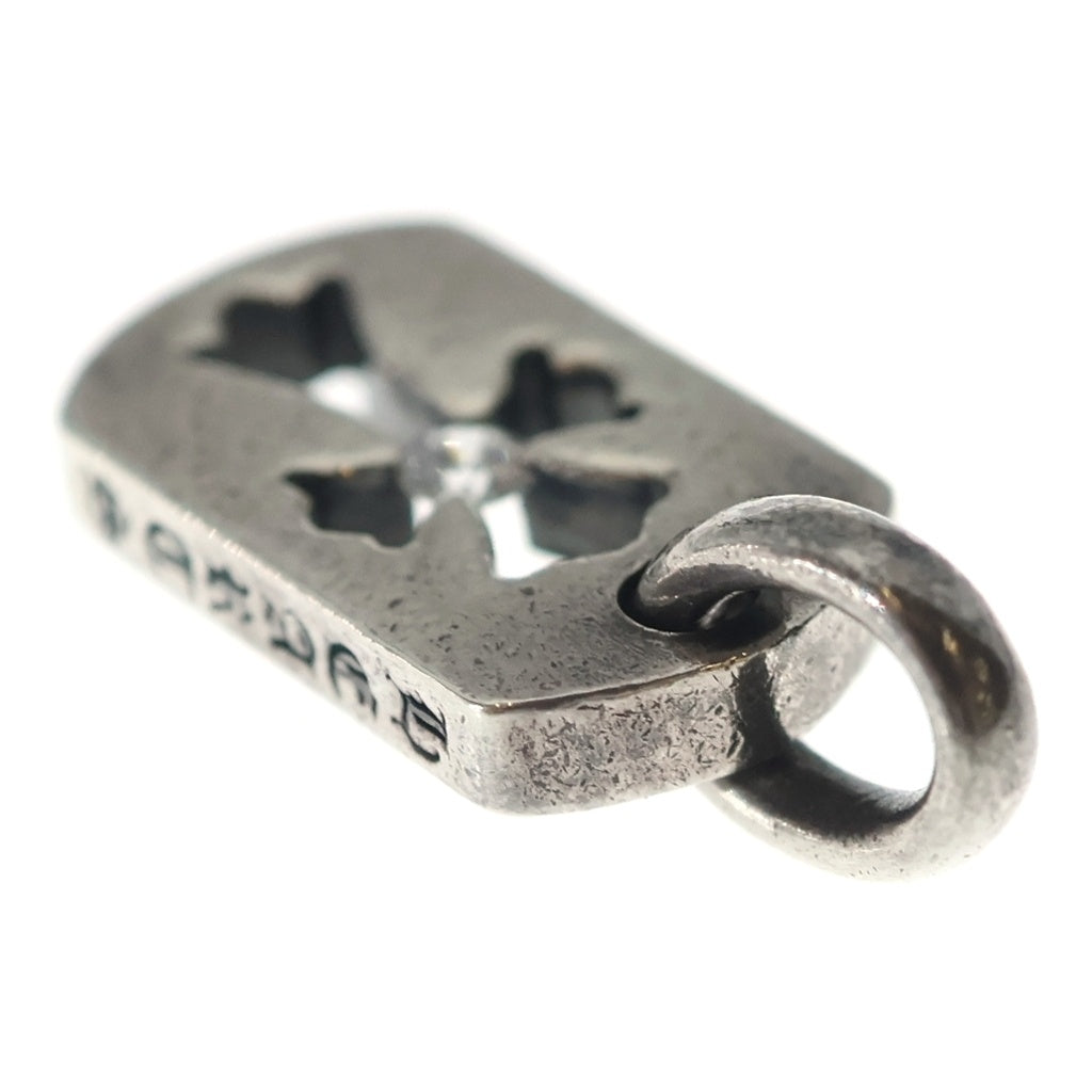CHROME HEARTS(クロムハーツ) DT TNY CO CRS 1DIA タイニーカットアウトクロスドッグタグ 1ダイヤ チャーム ネックレストップ シルバー BCA410
