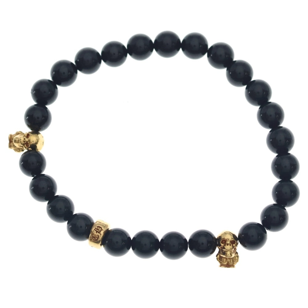 CHROME HEARTS(クロムハーツ) 22K 6mm BEAD 6mmビーズブレス FOTI BEAD84 フォティビーズ ブレスレット ブラック/ゴールド