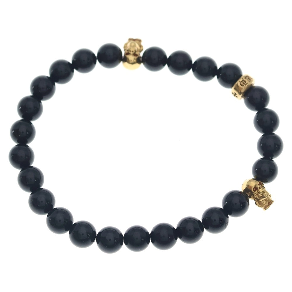 CHROME HEARTS(クロムハーツ) 22K 6mm BEAD 6mmビーズブレス FOTI BEAD84 フォティビーズ ブレスレット ブラック/ゴールド