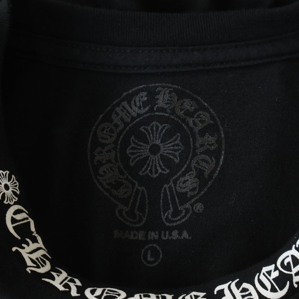 CHROME HEARTS(クロムハーツ) NECK LOGO TEE ネックロゴプリント半袖Tシャツ ブラック