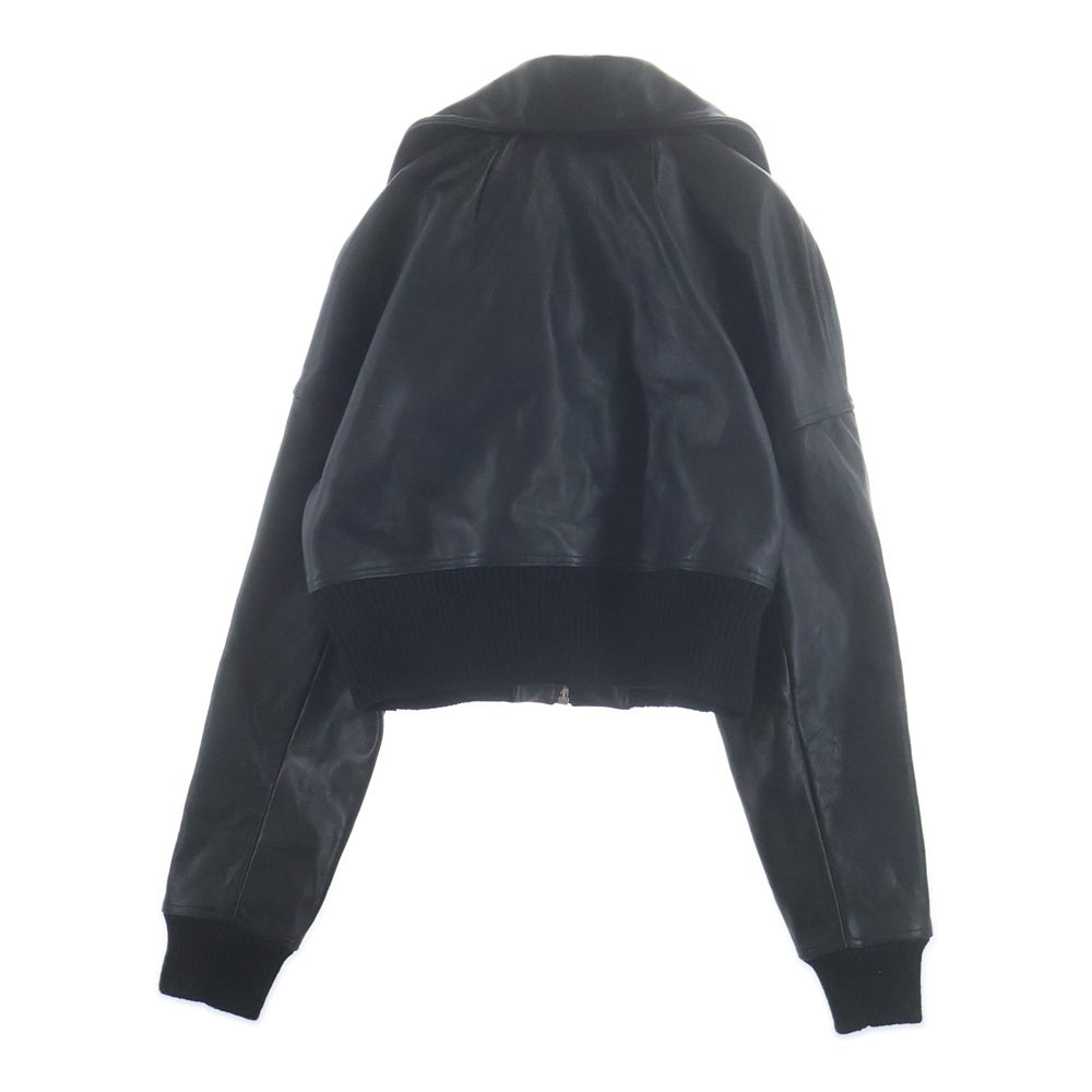 Rick Owens(リックオウエンス) Dracucollar Jacket クロップド レザージャケット ブラック RR02E1705-LOO