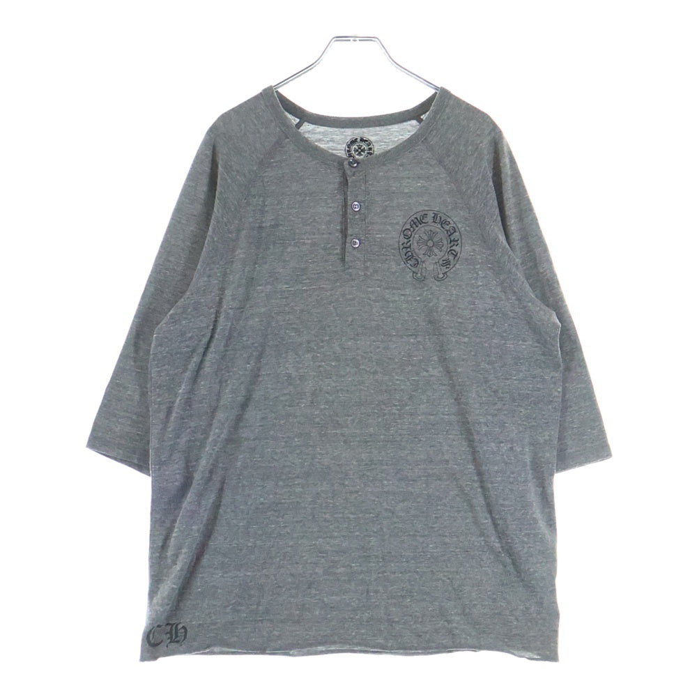 CHROME HEARTS(クロムハーツ) OLD オールド ホースシュー ヘンリーネック 半袖Tシャツ グレー