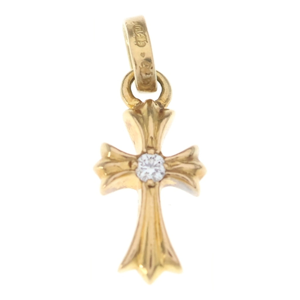 CHROME HEARTS(クロムハーツ) 22K CRS BBYFAT DIA ベイビーファットクロス 両面1ダイヤ ペンダントトップ ゴールド BCA034