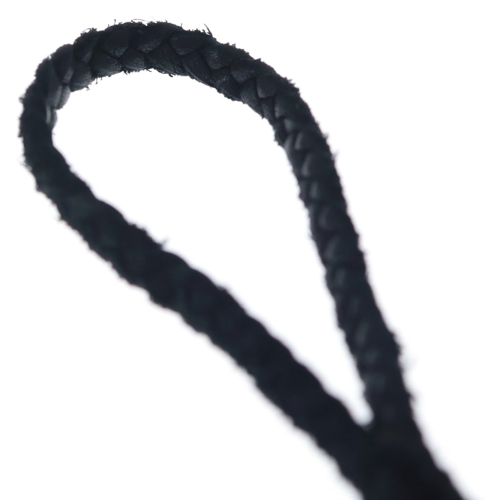 CHROME HEARTS(クロムハーツ) SPIKE LEATHER BRAID スパイクレザーブレード レザーネックレス シルバー/ブラック