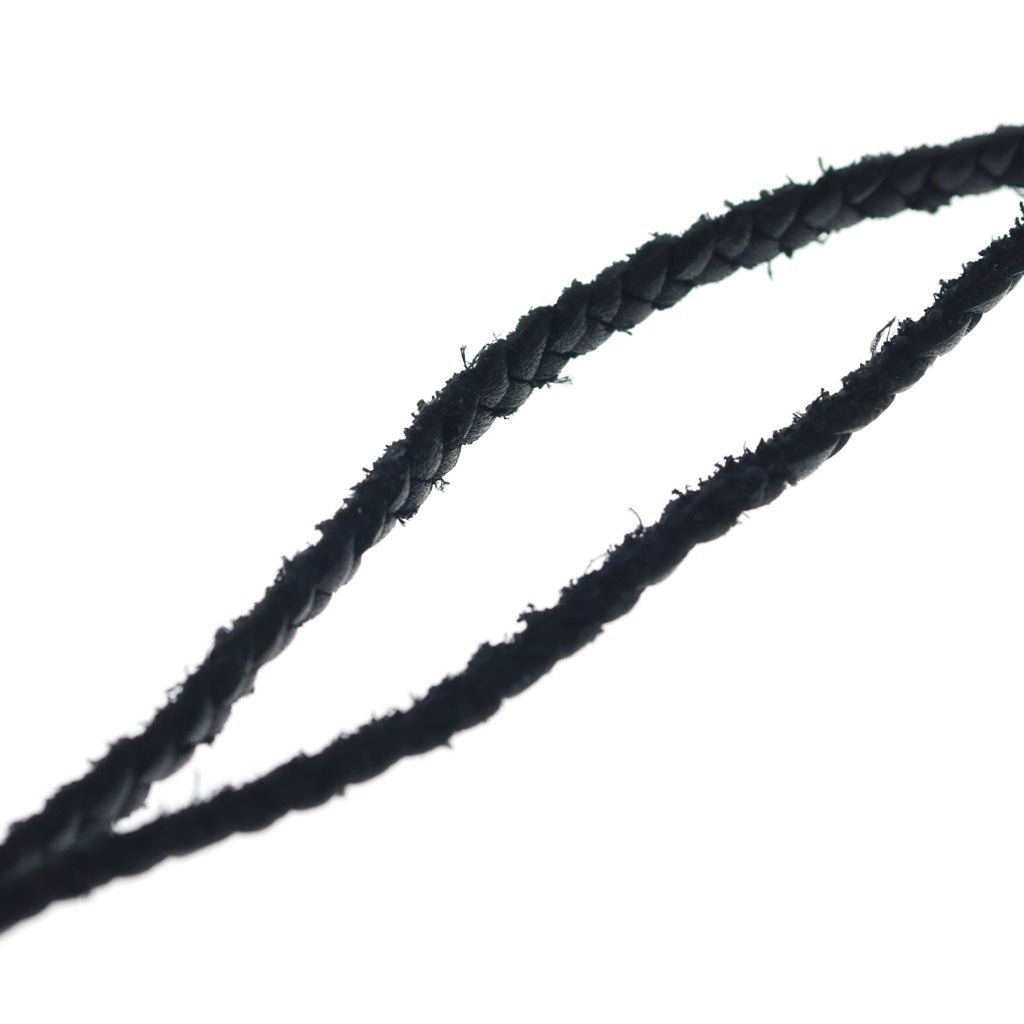 CHROME HEARTS(クロムハーツ) SPIKE LEATHER BRAID スパイクレザーブレード レザーネックレス シルバー/ブラック