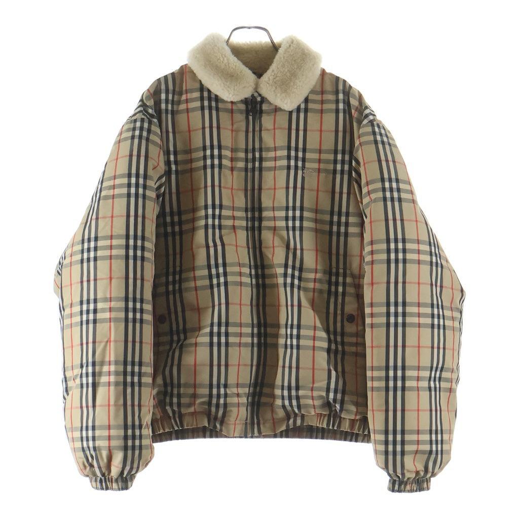 SUPREME(シュプリーム) ×Burberry 22SS Shearling Collar Down Puffer Jacket バックロゴ刺繍 ノバチェック パファーダウンジャケット