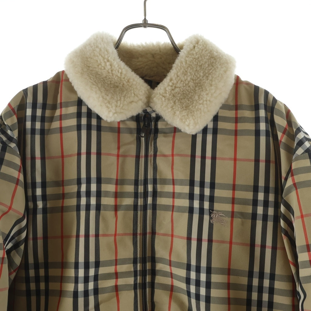 SUPREME(シュプリーム) ×Burberry 22SS Shearling Collar Down Puffer Jacket バックロゴ刺繍 ノバチェック パファーダウンジャケット