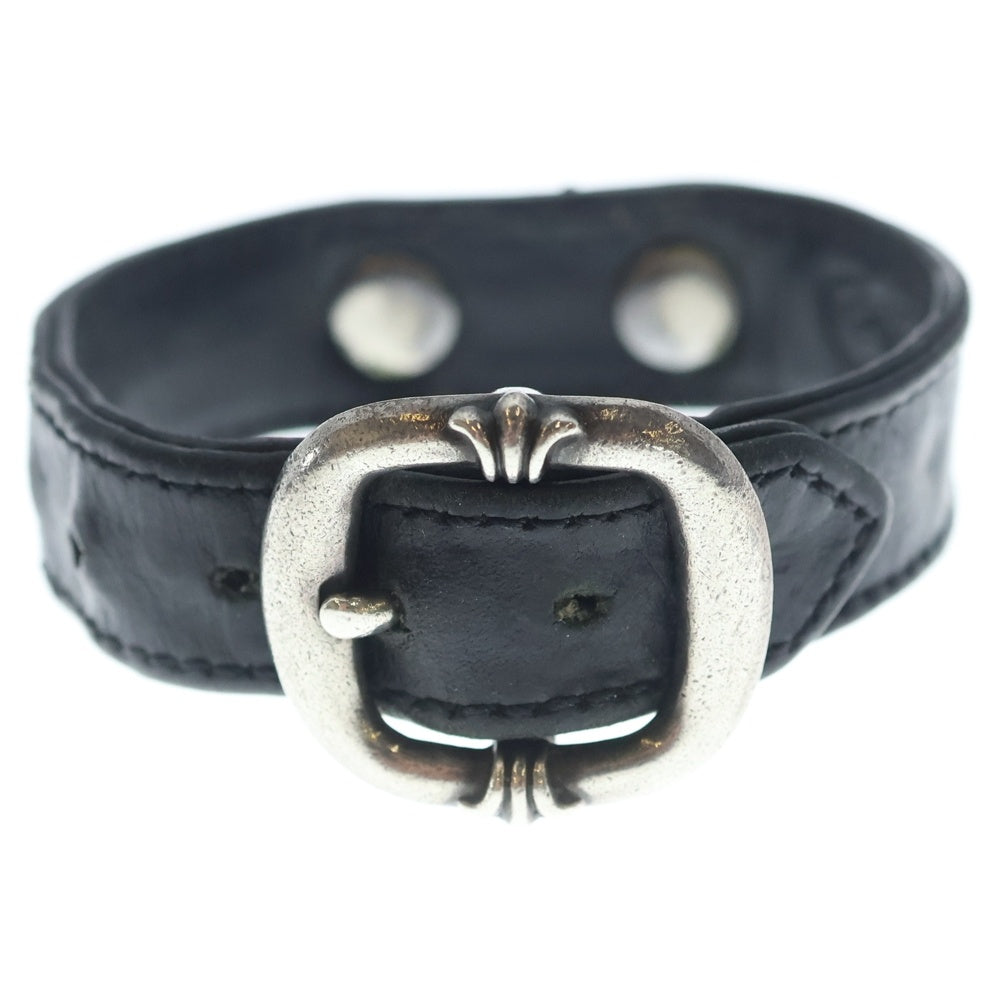 CHROME HEARTS(クロムハーツ) GUNSLINGER ガンスリンガータイニーCHクロス レザーブレスレット ブラック