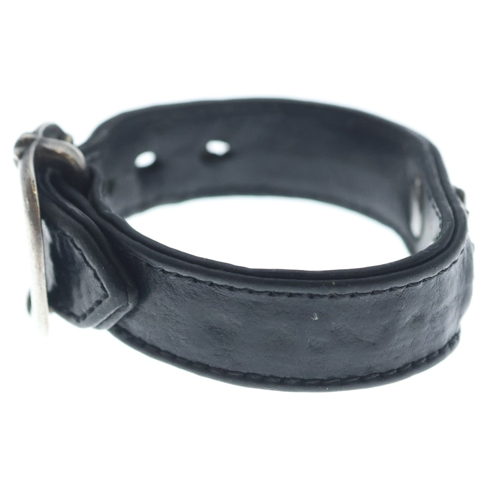 CHROME HEARTS(クロムハーツ) GUNSLINGER ガンスリンガータイニーCHクロス レザーブレスレット ブラック