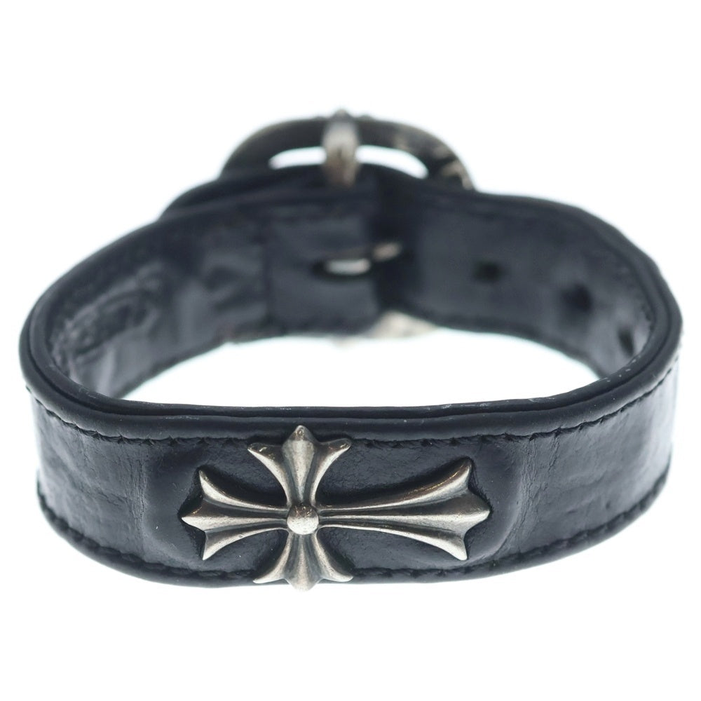 CHROME HEARTS(クロムハーツ) GUNSLINGER ガンスリンガータイニーCHクロス レザーブレスレット ブラック