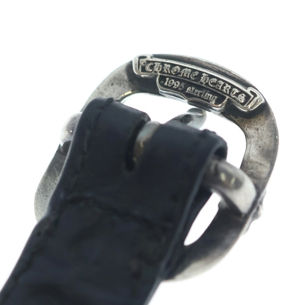CHROME HEARTS(クロムハーツ) GUNSLINGER ガンスリンガータイニーCHクロス レザーブレスレット ブラック