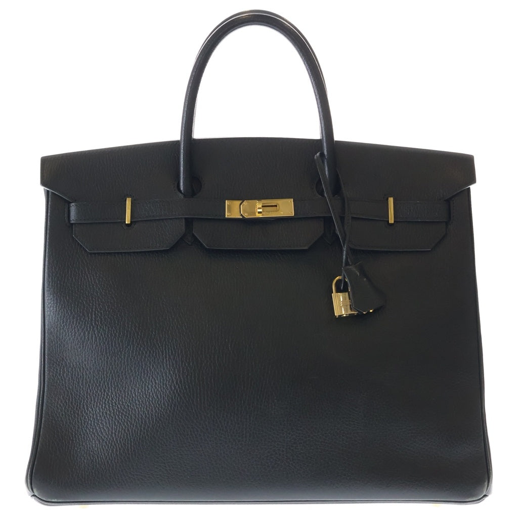 HERMES(エルメス) バーキン40 ハンドバッグ ノワール ブラック アルデンヌ ゴールド金具 □C刻印 レディース