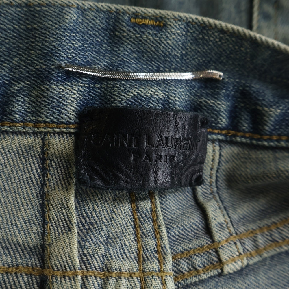 SAINT LAURENT PARIS(サンローランパリ) ダメージスキニーデニムパンツ インディゴ 391659 Y915I