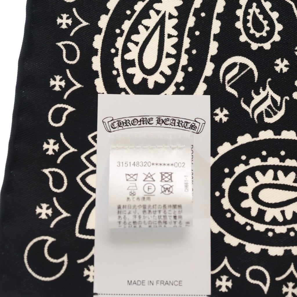 CHROME HEARTS(クロムハーツ) ペイズリー柄 スカーフシルクスカーフ ブラック