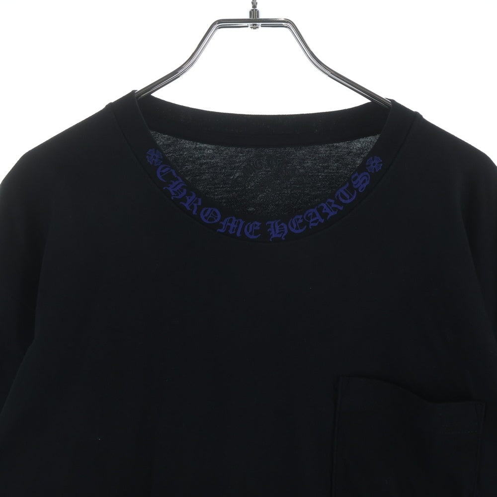CHROME HEARTS(クロムハーツ) Neck Logo L/S Tee ネックロゴプリント ロングスリーブ 長袖Tシャツ カットソー ブラック