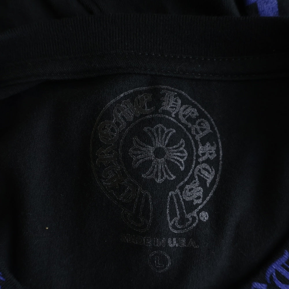 CHROME HEARTS(クロムハーツ) Neck Logo L/S Tee ネックロゴプリント ロングスリーブ 長袖Tシャツ カットソー ブラック