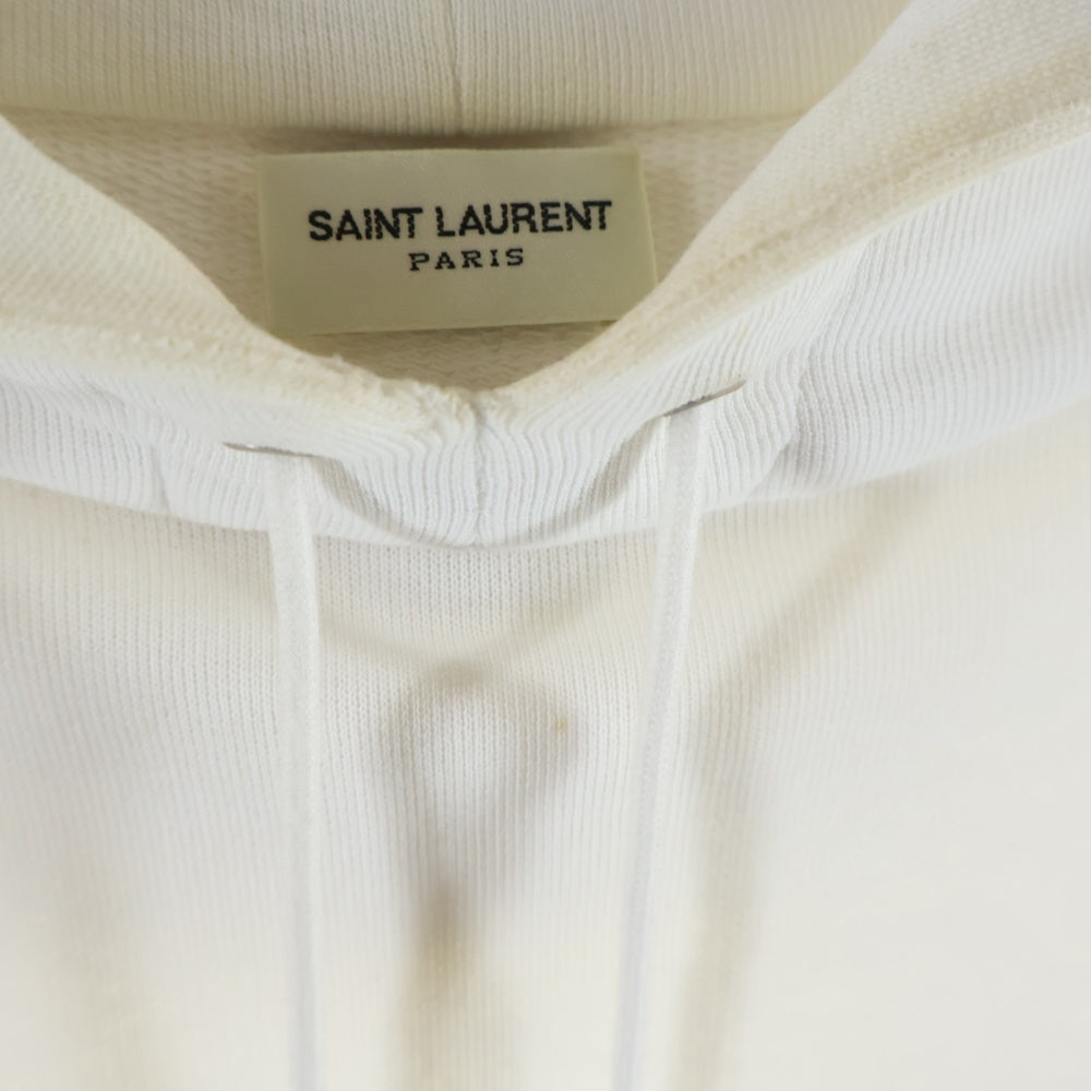 SAINT LAURENT PARIS(サンローランパリ) シグネチャーロゴ プルオーバーパーカー ホワイト 464581 YB2PG