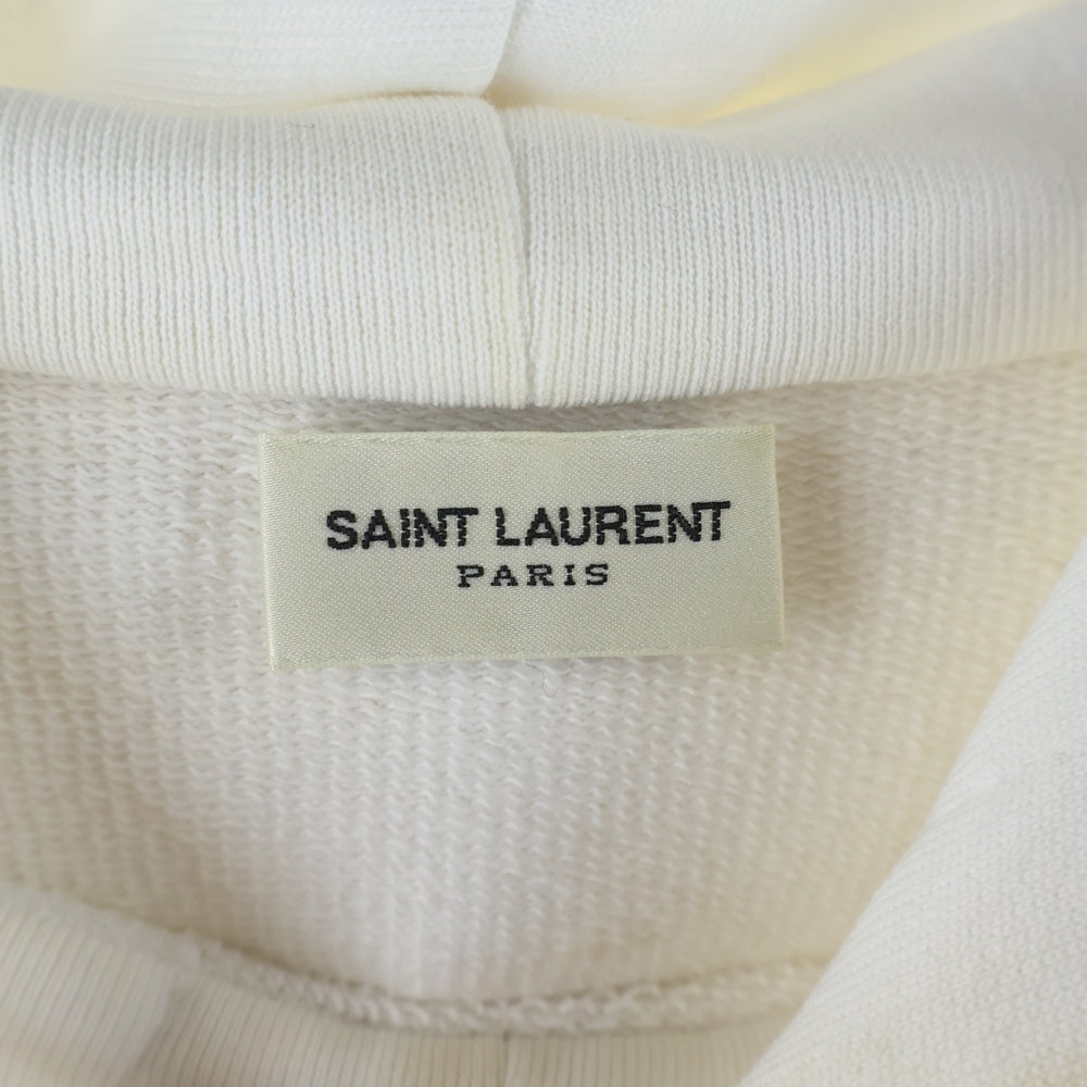 SAINT LAURENT PARIS(サンローランパリ) シグネチャーロゴ プルオーバーパーカー ホワイト 464581 YB2PG