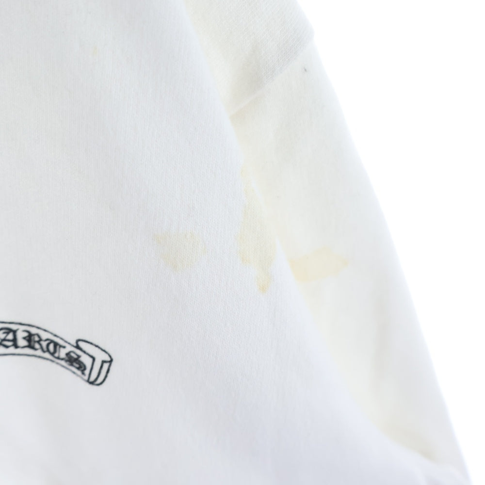 CHROME HEARTS(クロムハーツ) SWTSHRT HD ZIP 袖ロゴ バックスクロールラベルプリント ジップアップパーカー ホワイト