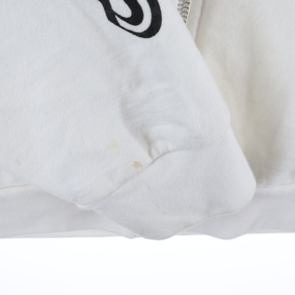 CHROME HEARTS(クロムハーツ) SWTSHRT HD ZIP 袖ロゴ バックスクロールラベルプリント ジップアップパーカー ホワイト