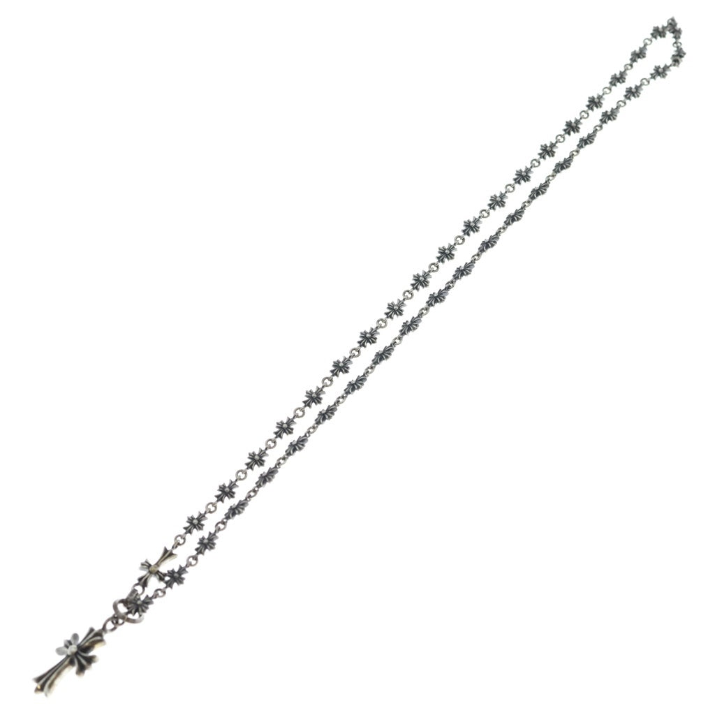 CHROME HEARTS(クロムハーツ) CHKE CHN TNYE W CH CRS タイニーE チョークチェーン ロザリオ ネックレス シルバー BCA226