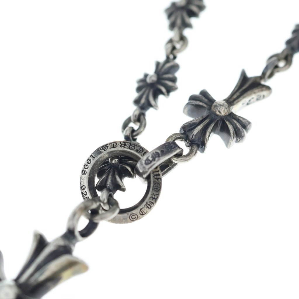 CHROME HEARTS(クロムハーツ) CHKE CHN TNYE W CH CRS タイニーE チョークチェーン ロザリオ ネックレス シルバー BCA226