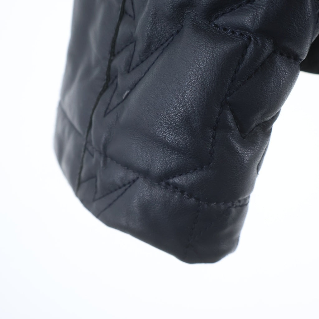 A BATHING APE(アベイシングエイプ) STAR COWHIDE JACKET スター 柄 キルティング カウハイド レザージャケット ブラック