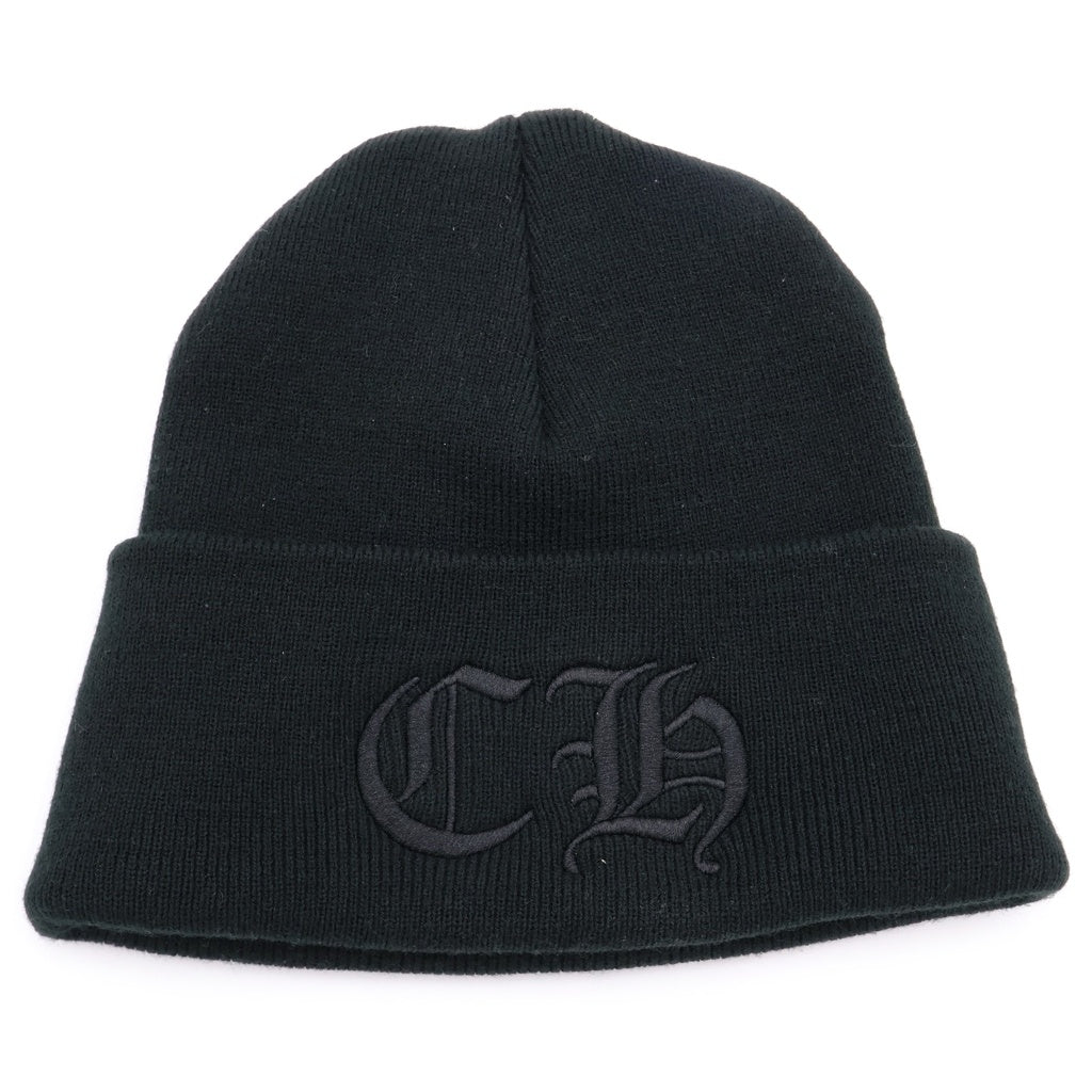 CHROME HEARTS(クロムハーツ) CH Logo Embroidery Acrylic Beanie CHロゴ刺繍ビーニー ニット帽 ブラック