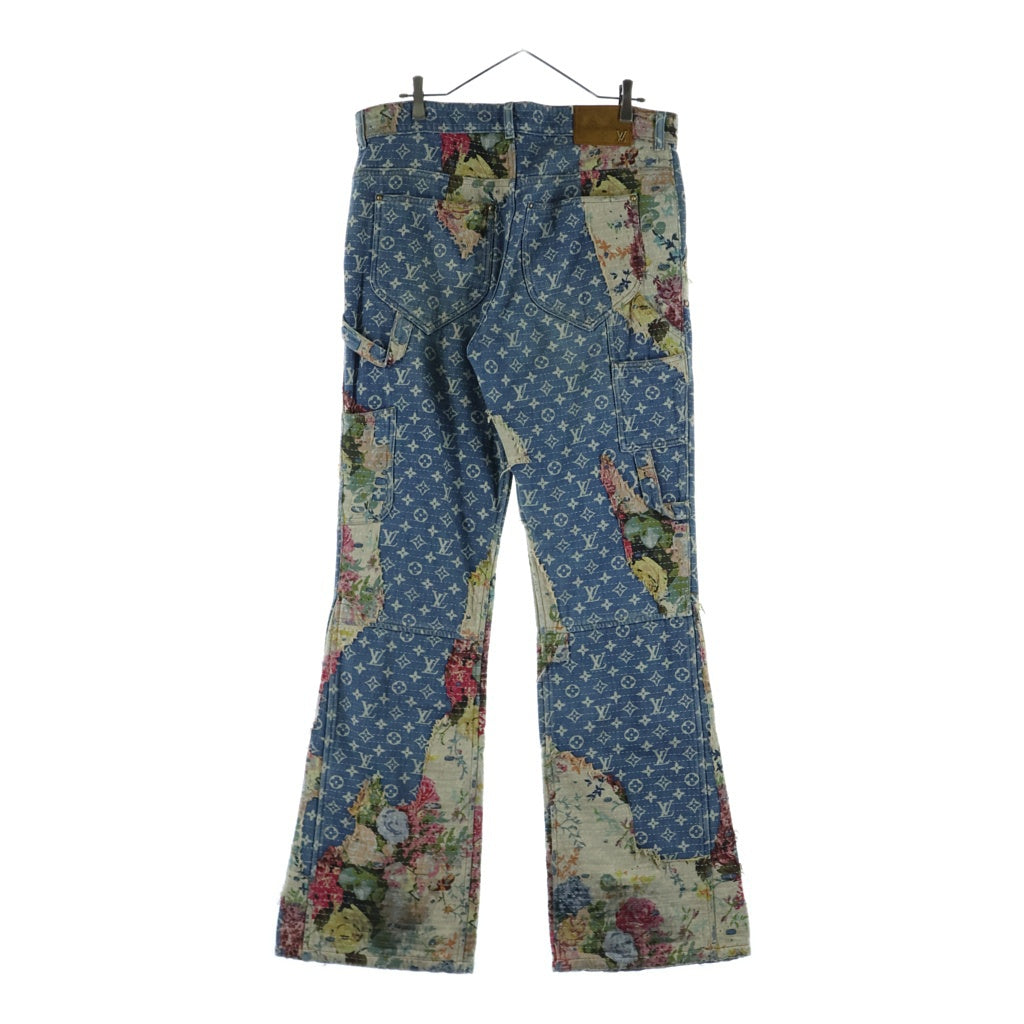 LOUIS VUITTON ルイヴィトン ボトムス モノグラム Zodiac print リラックスパンツ ウエストゴム 2019年 星座モチーフ 星 スター ボトム ズボン 38 ブラック 黒 シルバー金具 コットン    メンズ 人気 美品【中古品】 LOUIS VUITTON(ルイヴィトン) 22AW デストロイカーペンターベルボトム