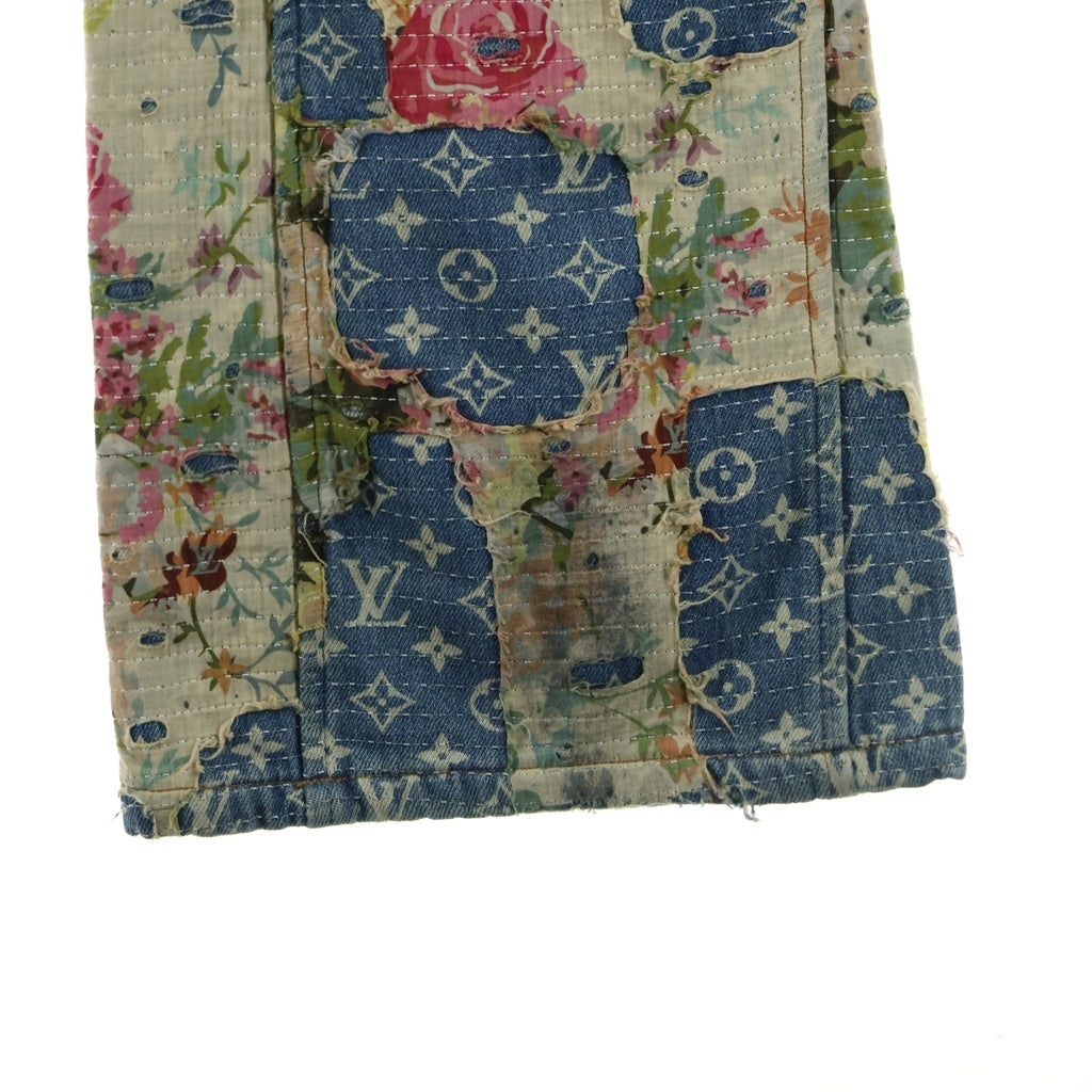 LOUIS VUITTON ルイヴィトン 22AW デストロイカーペンターベルボトムデニムパンツ ジーンズ RM222 JF0 HND90W インディゴ LOUIS VUITTON(ルイヴィトン) 22AW デストロイカーペンターベルボトム