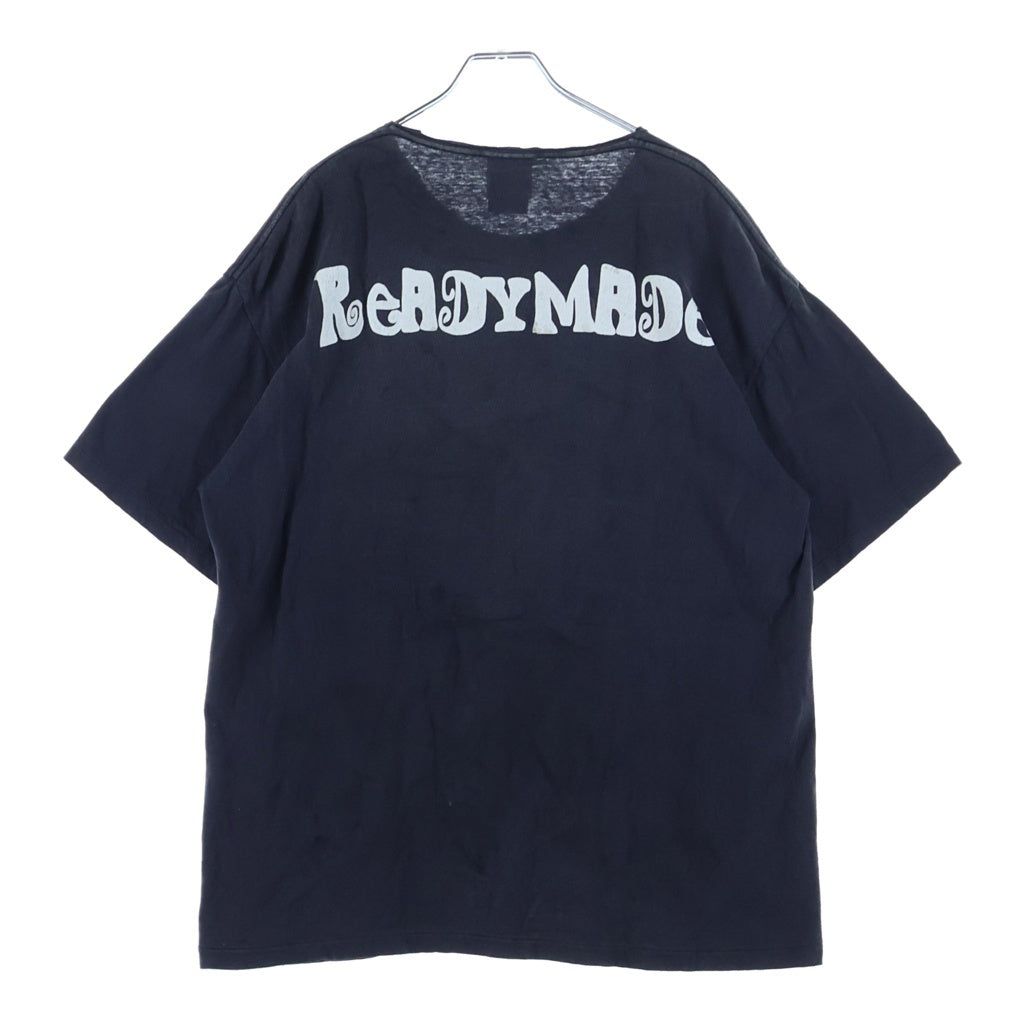 READY MADE(レディメイド) SS T-SHIRT PEACE ロゴプリント Tシャツ 半袖カットソー ブラック RE-CO-BK-00-00-280