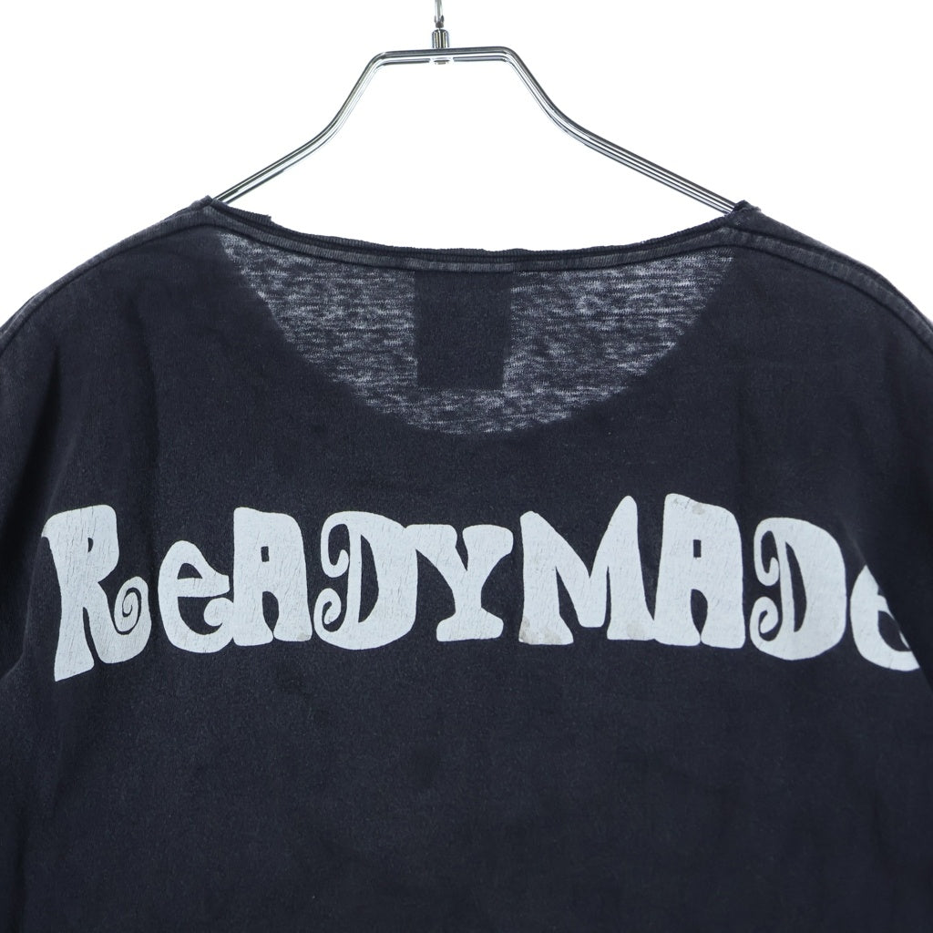READY MADE(レディメイド) SS T-SHIRT PEACE ロゴプリント Tシャツ 半袖カットソー ブラック RE-CO-BK-00-00-280