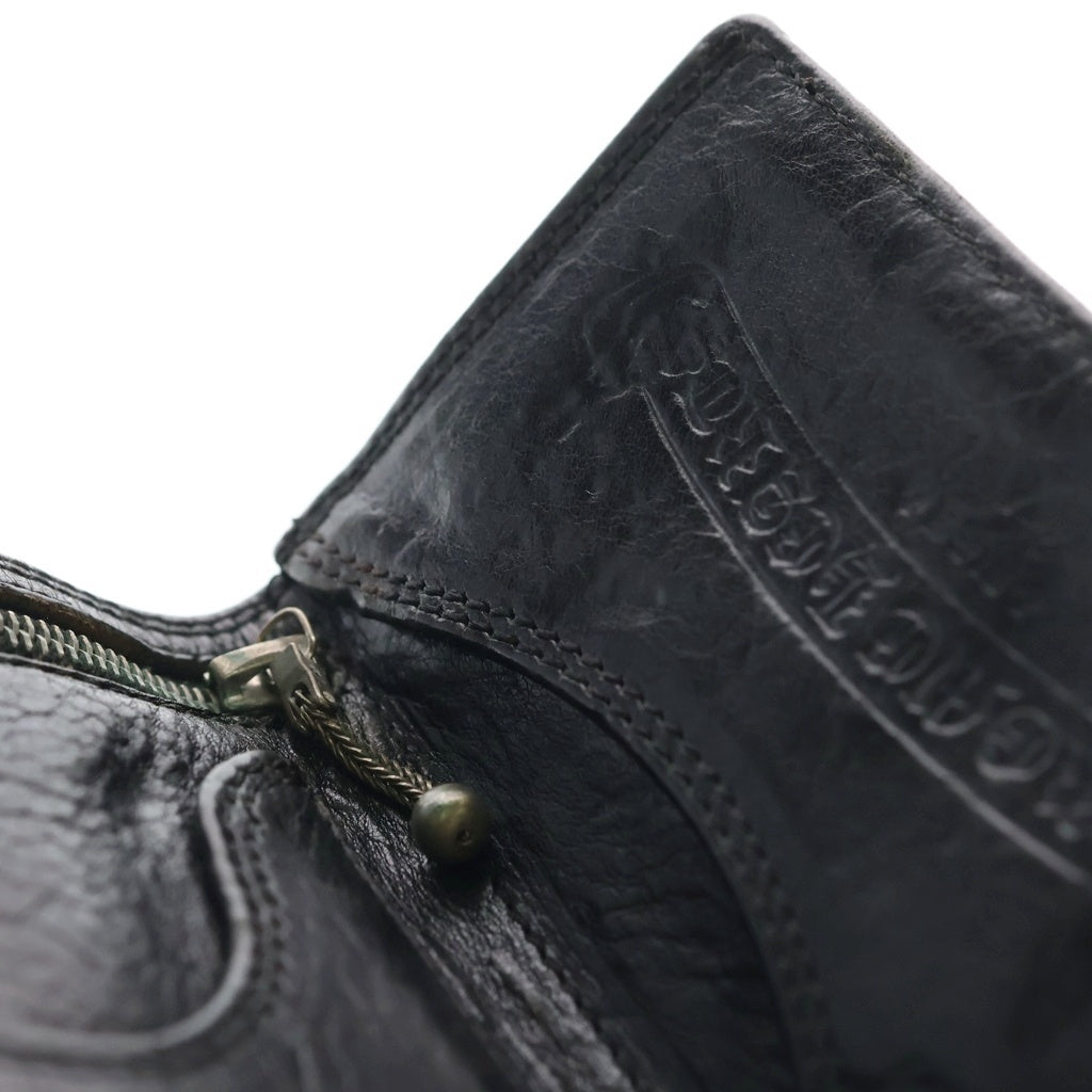 CHROME HEARTS(クロムハーツ) 3FOLD 3フォールド クロスボールボタン クロスパッチ レザーウォレット 財布 ブラック