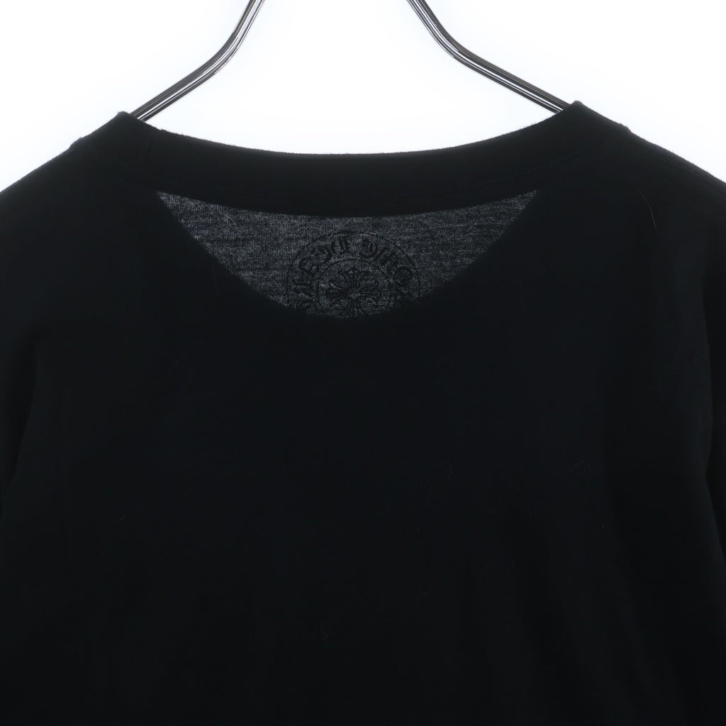 CHROME HEARTS(クロムハーツ) CH LS NECK LOGO ネックロゴプリント 袖ロゴ 長袖Tシャツ ロングスリーブカットソー ブラック