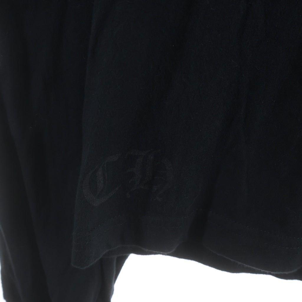 CHROME HEARTS(クロムハーツ) CH LS NECK LOGO ネックロゴプリント 袖ロゴ 長袖Tシャツ ロングスリーブカットソー ブラック