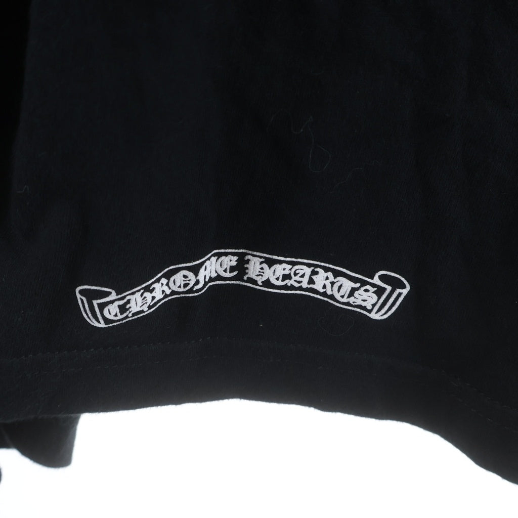 CHROME HEARTS(クロムハーツ) CH LS NECK LOGO ネックロゴプリント 袖ロゴ 長袖Tシャツ ロングスリーブカットソー ブラック