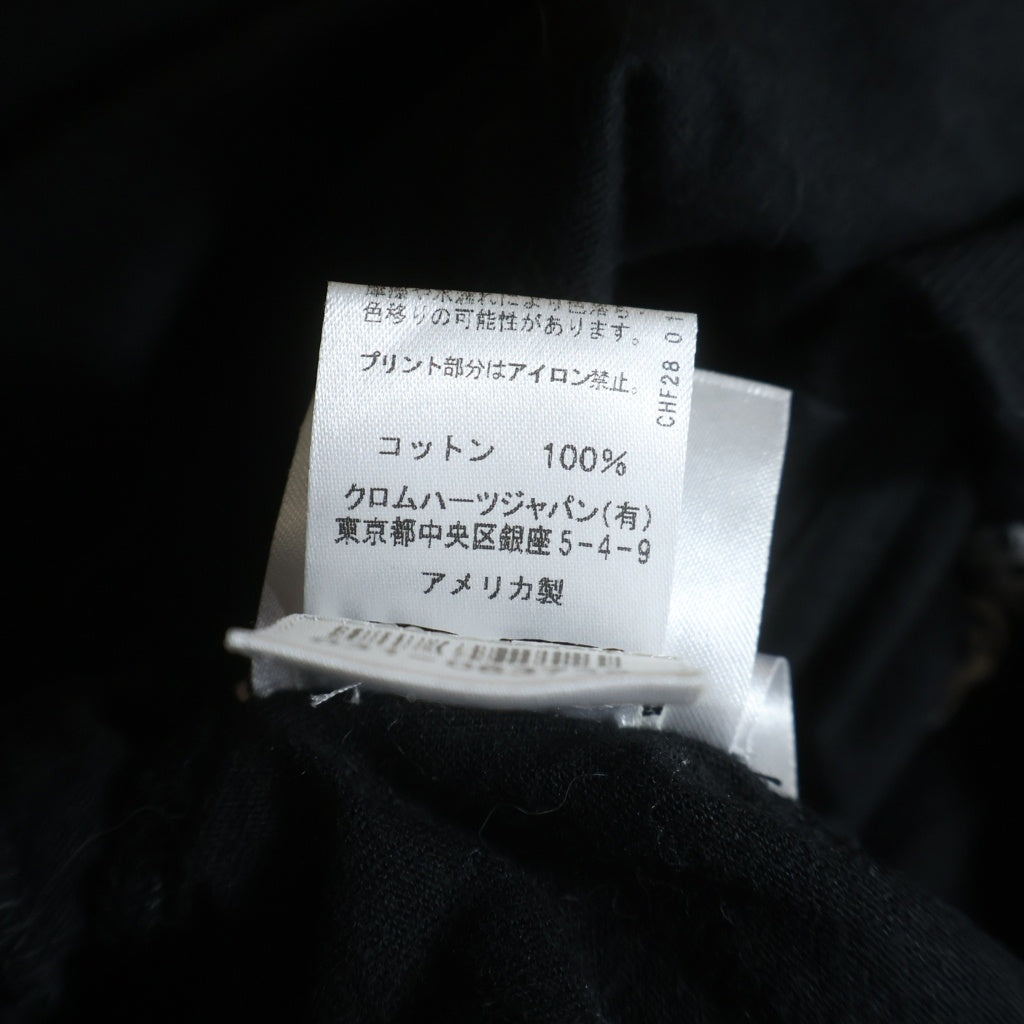 CHROME HEARTS(クロムハーツ) CH LS NECK LOGO ネックロゴプリント 袖ロゴ 長袖Tシャツ ロングスリーブカットソー ブラック
